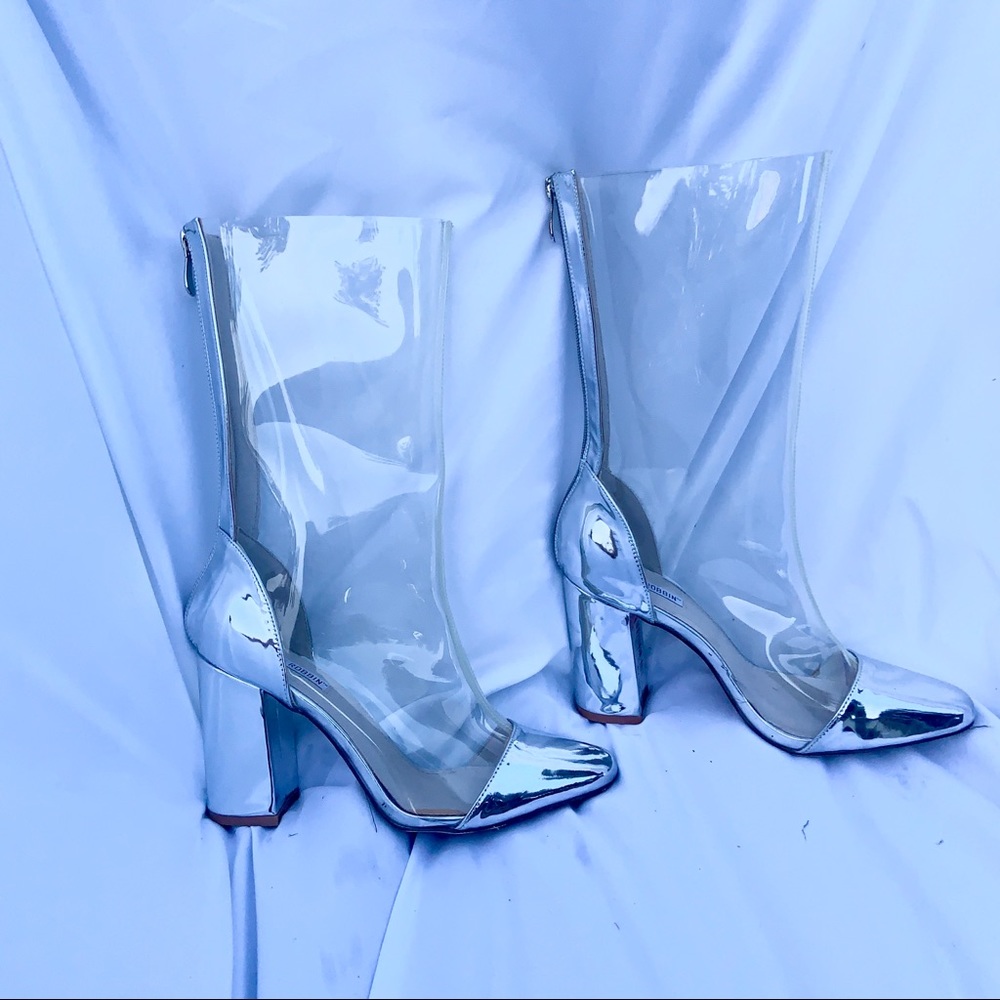 Cape Robbin | Clear and Silver Heel Boots